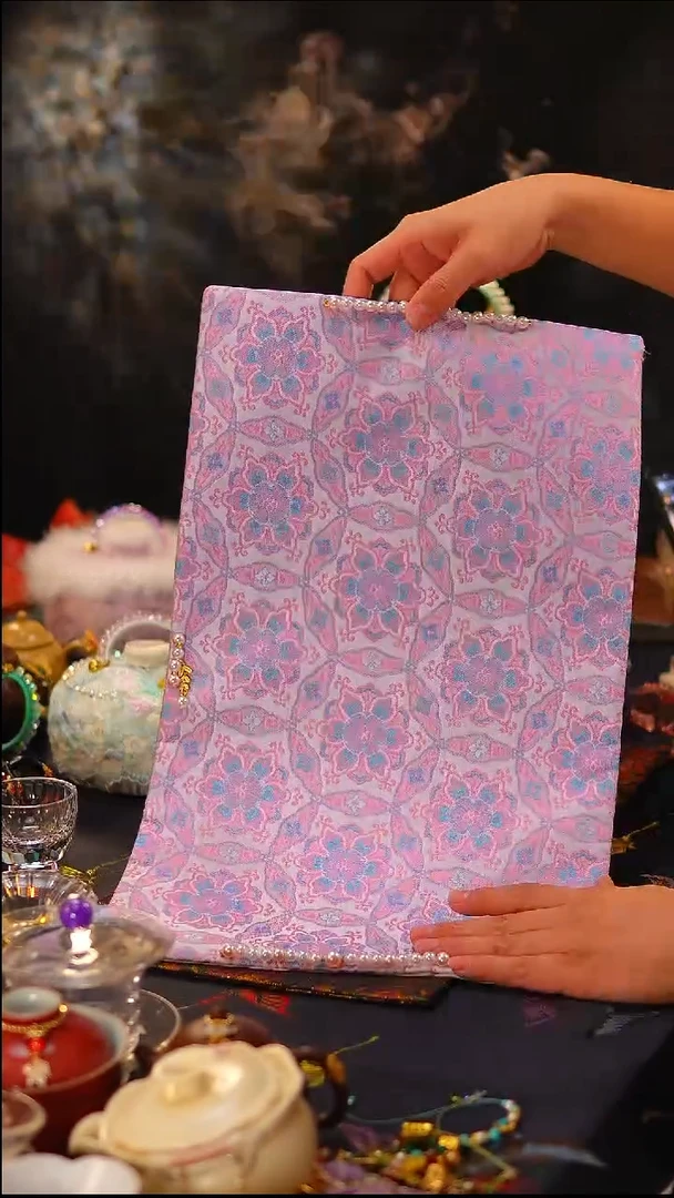 052茶席茶席50x30cm宝象花