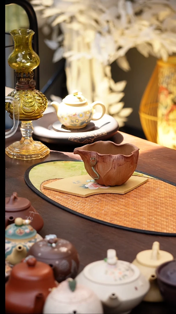 原矿紫砂手工杯子朱泥1