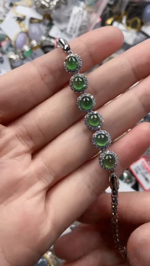 银S925镶嵌戒指翡翠222---1