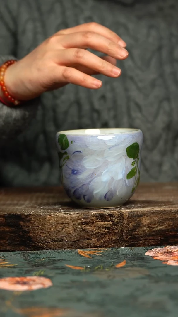 【闪购商品】杯釉下彩手工手绘同款陶器