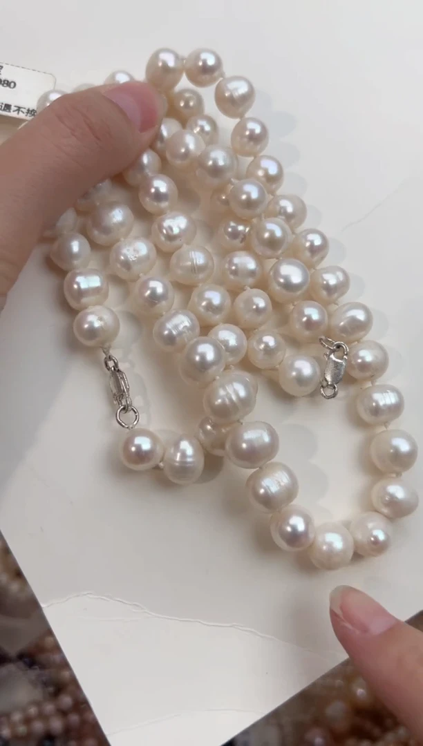 未镶嵌68淡水珍珠珍珠项链*无核套装10mm