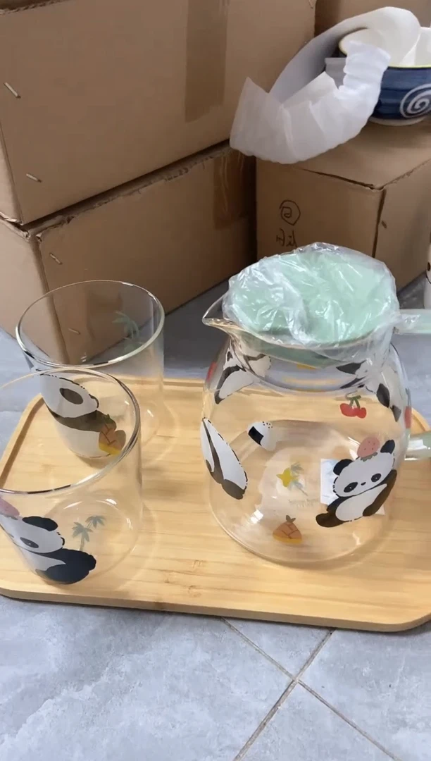 瓷74 熊猫 水壶 一套 小号 瑕疵