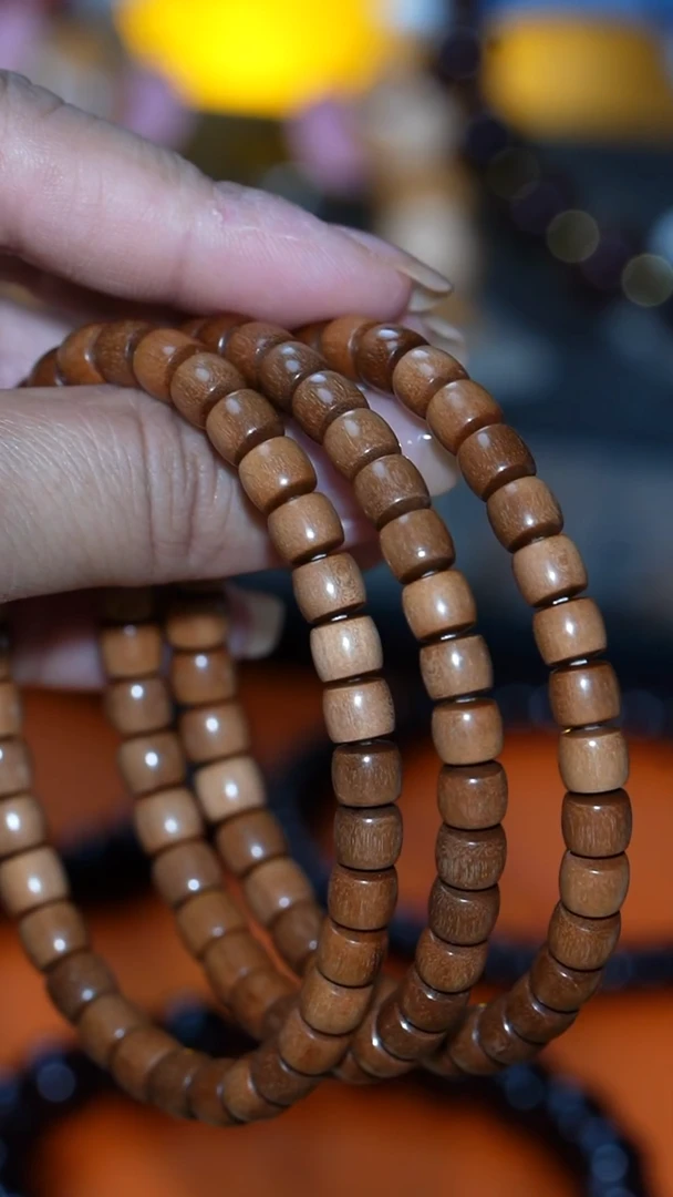 非洲檀香无事牌【MOYU】印度老山檀香 6*6.5 文玩潮款手串