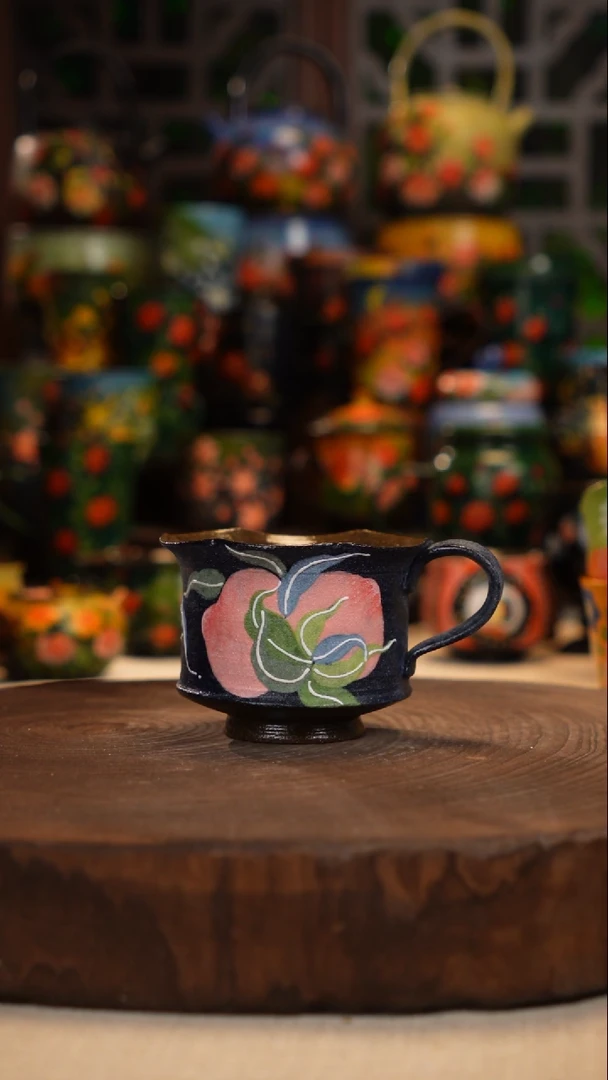 紫砂油画釉下彩手绘