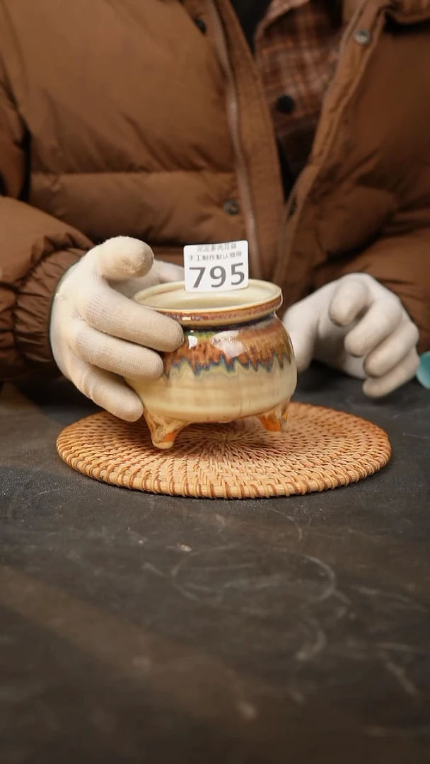 【闪购商品】瓷片795泥泥手工花盆