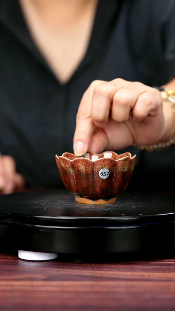 杯子567#李盼龙一级品原矿钧瓷莲花杯