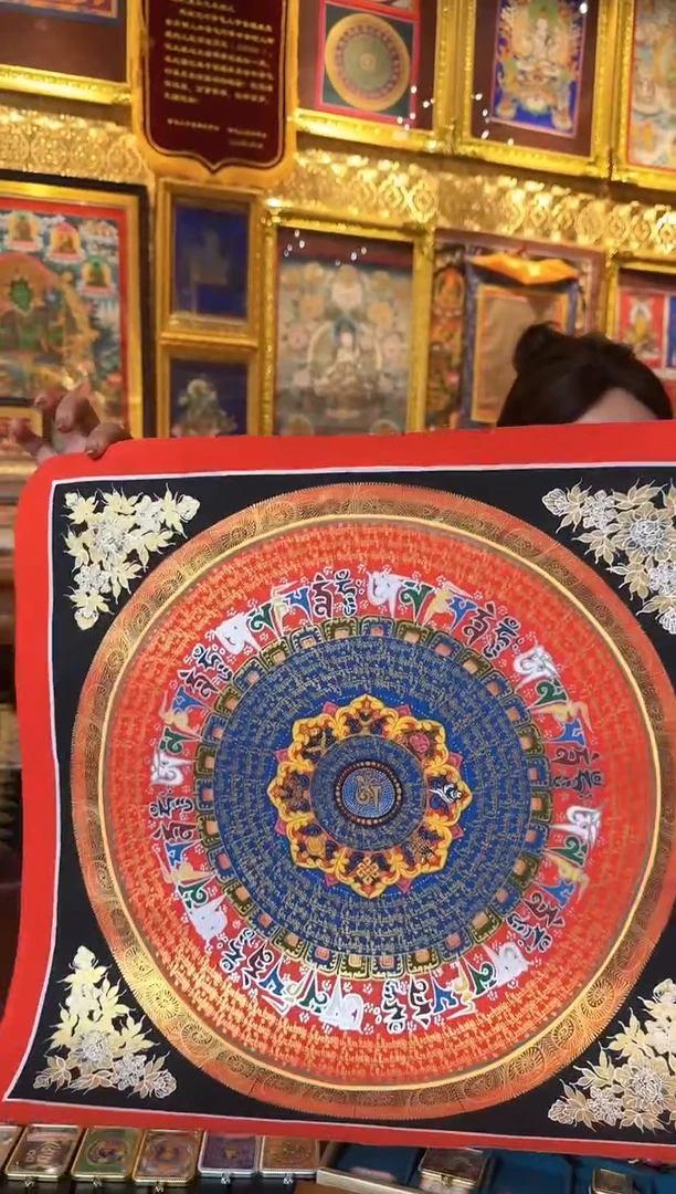 吊坠观老师坛城-热贡纯手绘唐卡