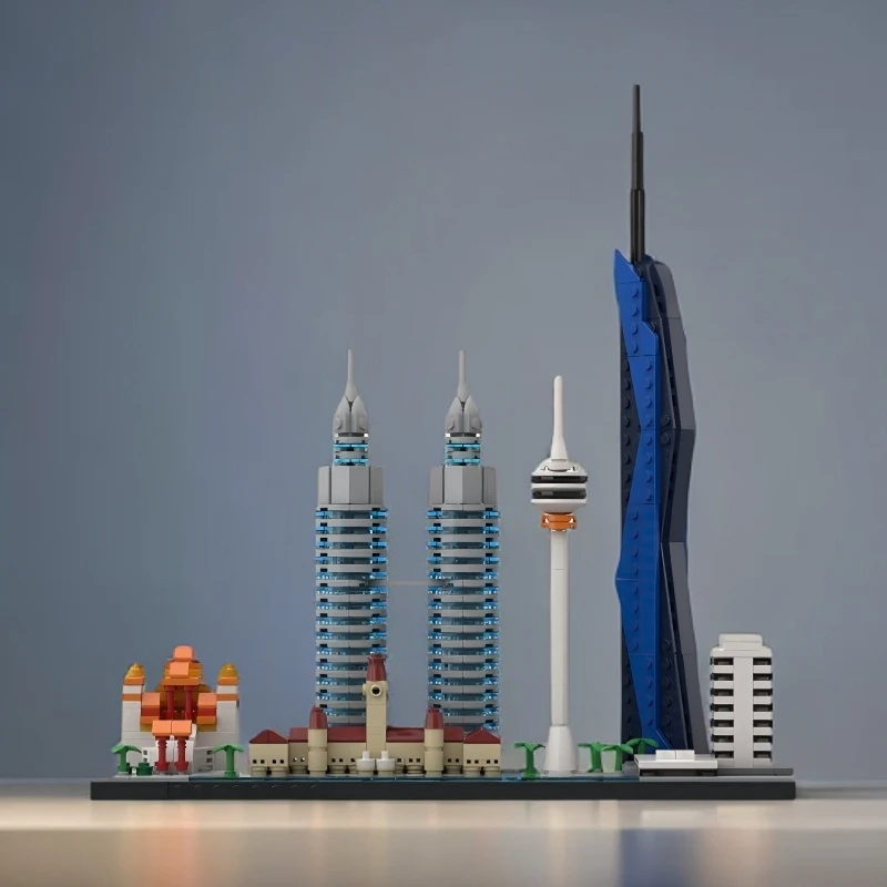 MOC -218266 吉隆坡天际线建筑街景模型益智男孩拼插积木玩具摆件