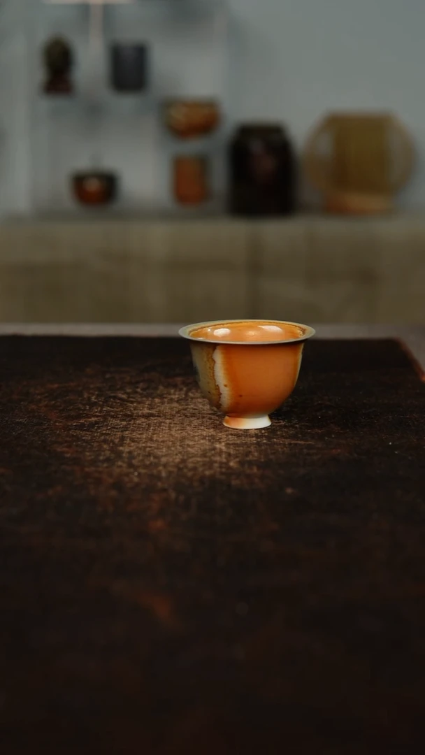 景德镇柴烧小撇口杯196