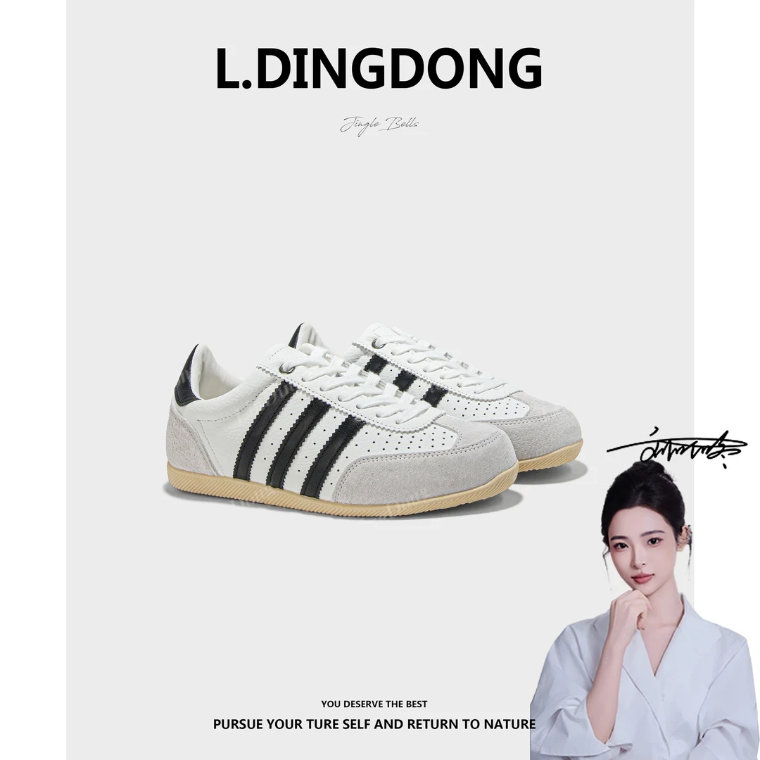 【刘叮咚女鞋】复古平底口碑推荐款时尚德训休闲女鞋 A2109