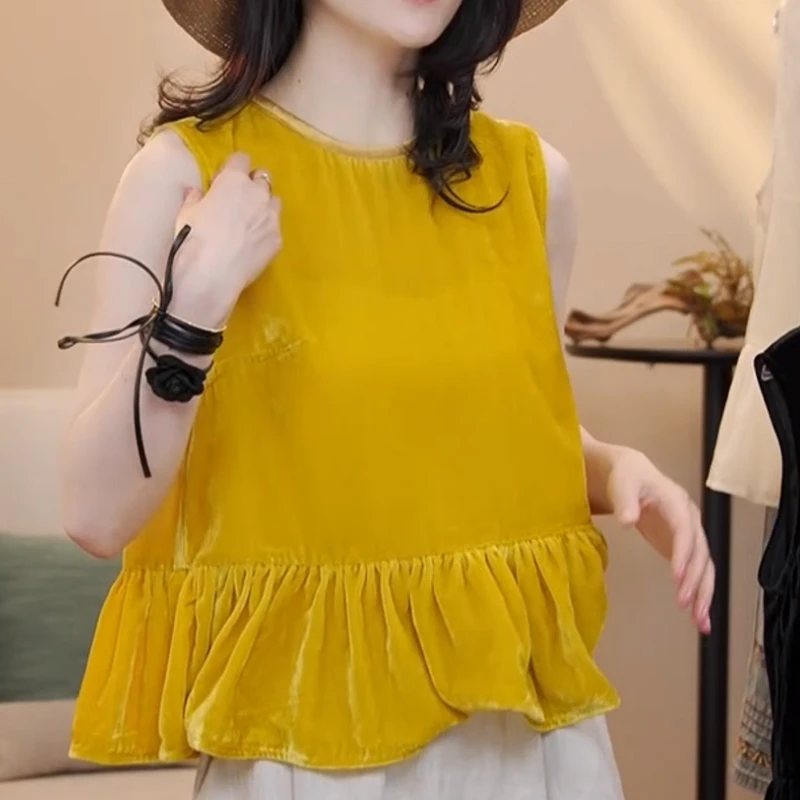 新款2025洋气夏季减龄时髦荷叶摆显瘦百搭上衣LK2503832