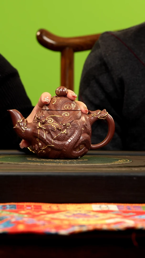 【闪购商品】紫砂茶壶BYM 紫泥 九龙