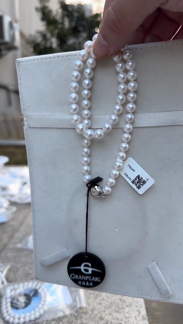 【闪购商品】淡水珍珠颈饰银S925镶嵌无核8-9