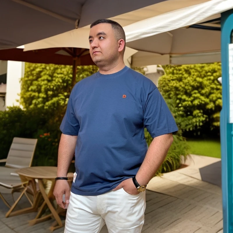 夺丝特男士休闲夏季宽松纯色舒适圆领纯棉T恤101