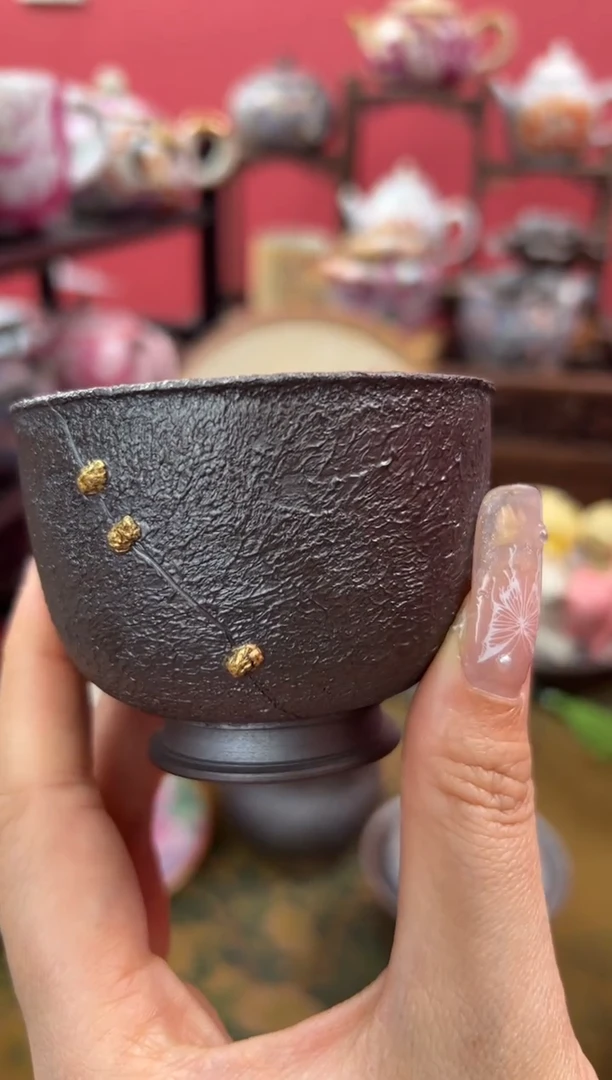 【闪购商品】苏记玄铁陶点金高足杯