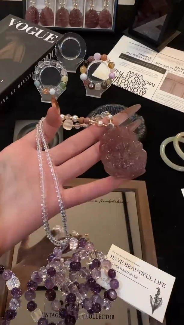 未镶嵌手链水晶草莓晶狐牌项链x3400