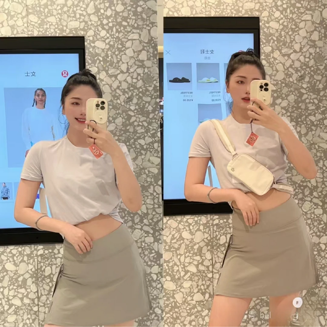 align 轻盈假两件瑜伽裙女带内衬网球裙健身跑步运动短裙