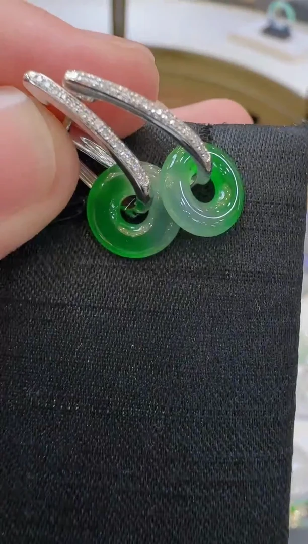 【闪购商品】翡翠耳饰18K金镶嵌多样性团购发一件