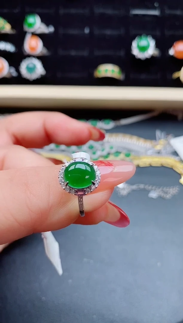 【闪购商品】翡翠戒指银S925镶嵌21321