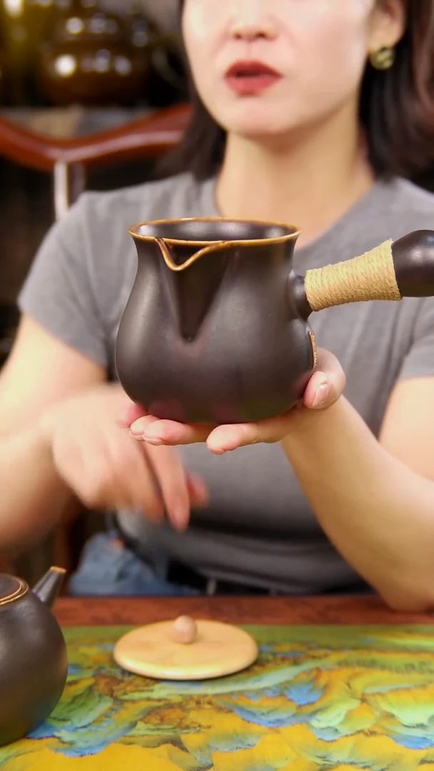 原矿釉干烧壶烤茶罐