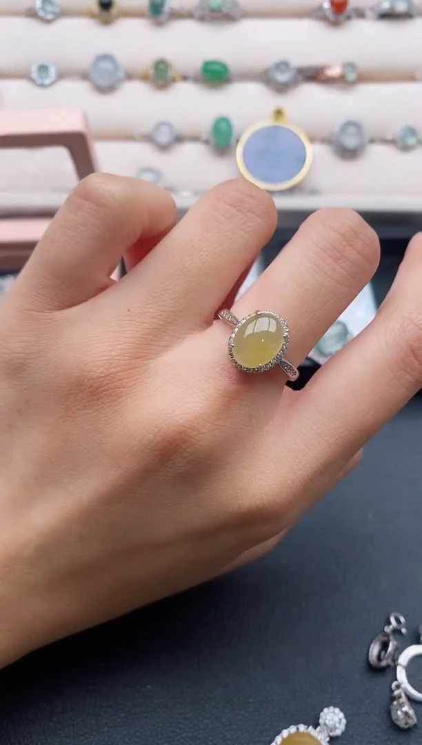 银S925镶嵌戒指翡翠555555+10