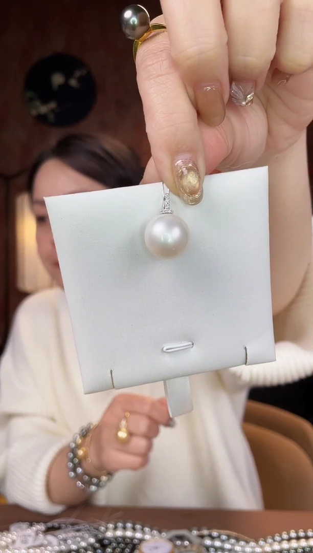 【闪购商品】海水珍珠吊坠(不含链)18K金镶嵌澳白15-16mm