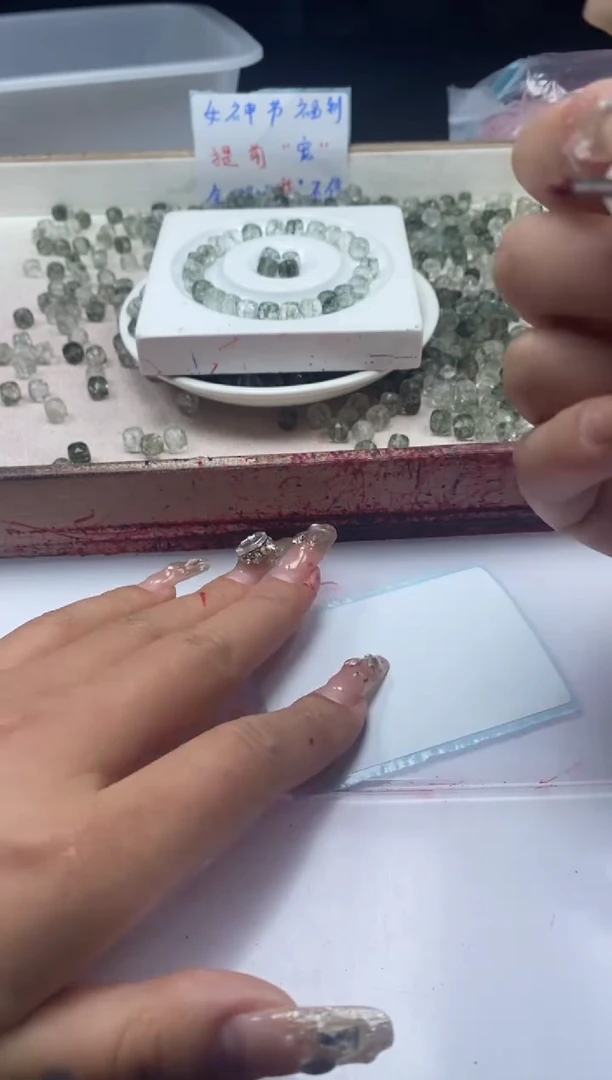 【闪购商品】水晶颈饰未镶嵌w2729绿幽灵方糖烤色8mm*20颗