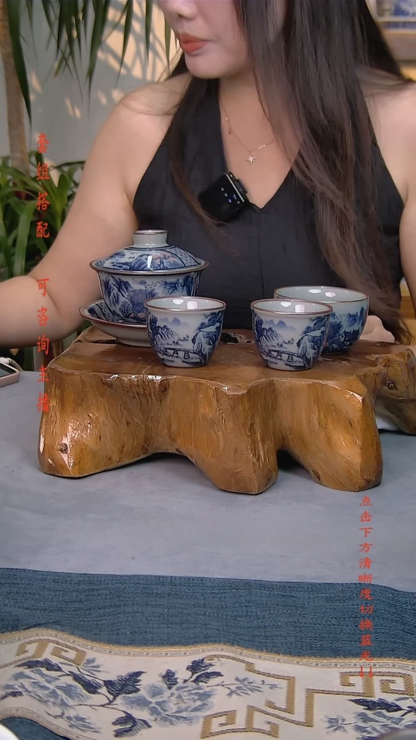 简装家用款4件套 老陶泥开片纹陶瓷茶具