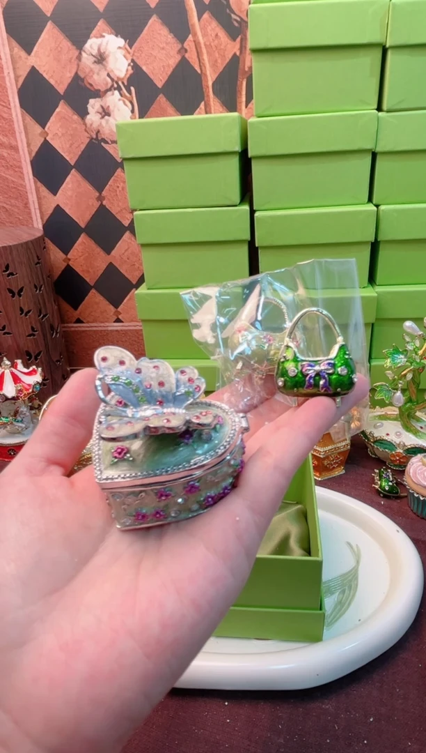 锌合金珐琅彩首饰盒摆件默认微瑕不退不换～