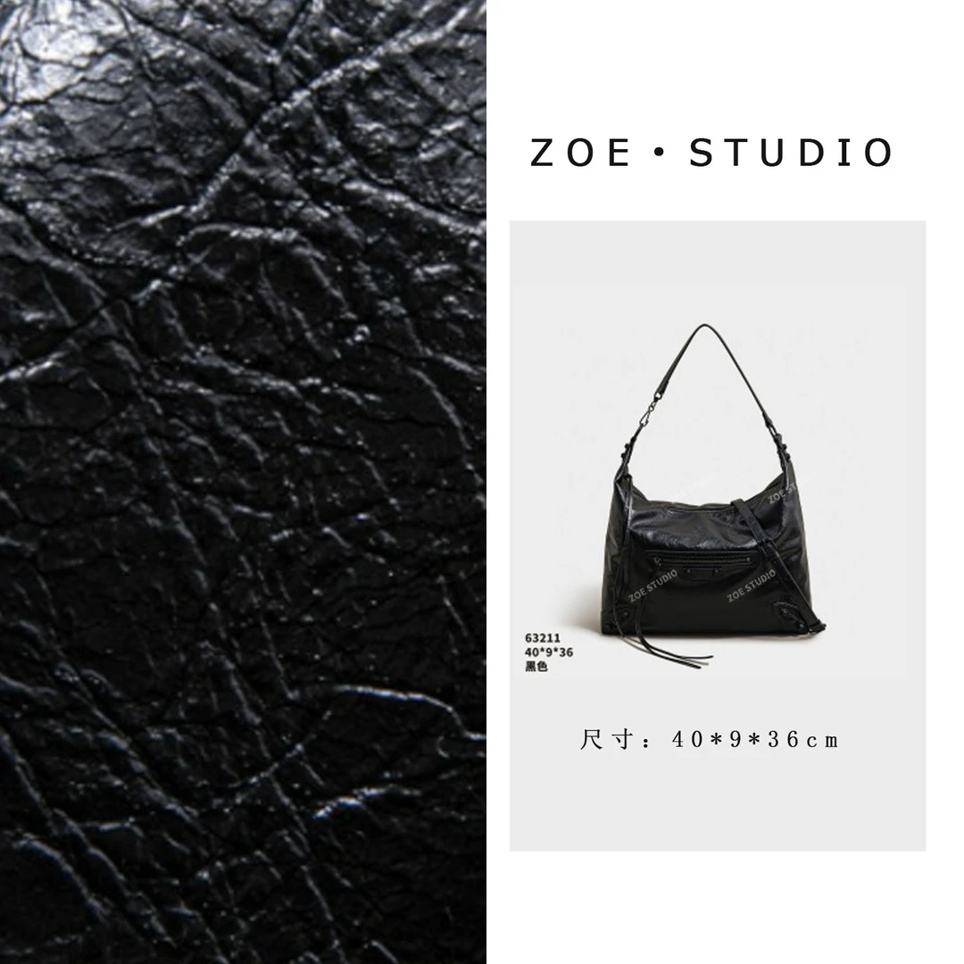 【佐伊甄选】SK-63211-黑色轻奢女士时尚小众真皮单肩挎包