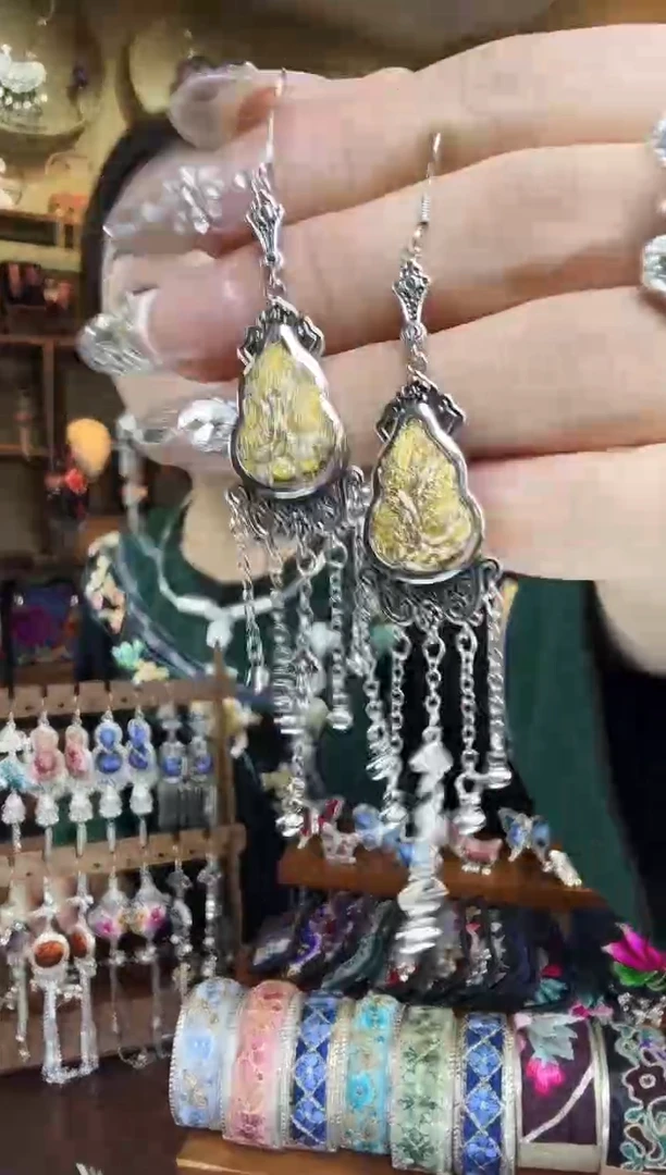 刺绣非遗刺绣民族风耳环