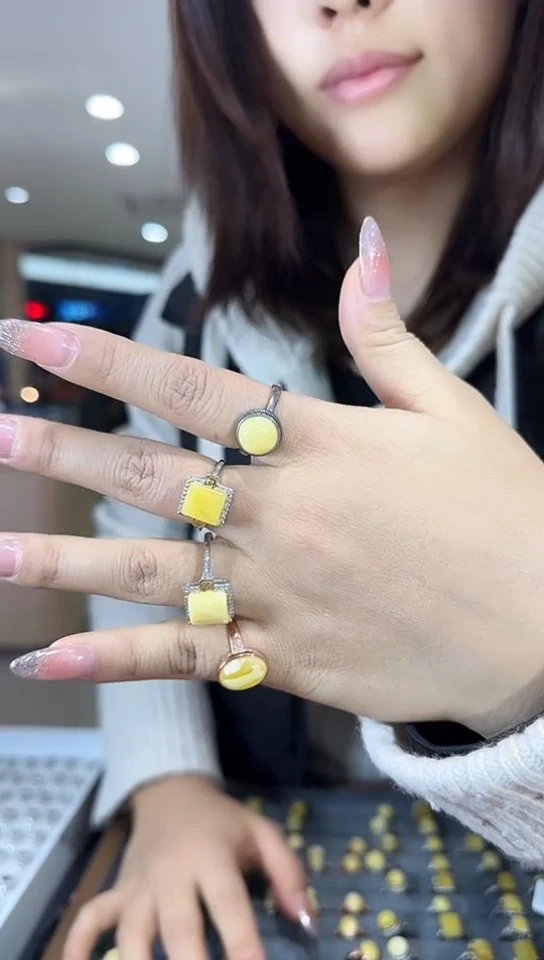 【闪购商品】蜜蜡戒指未镶嵌开口戒指（多样性发一）