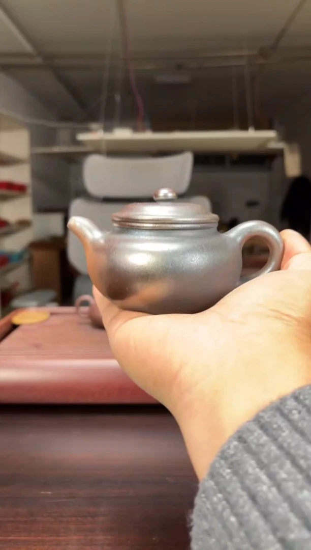 茶壶紫砂柴烧天青泥仿古160毫升