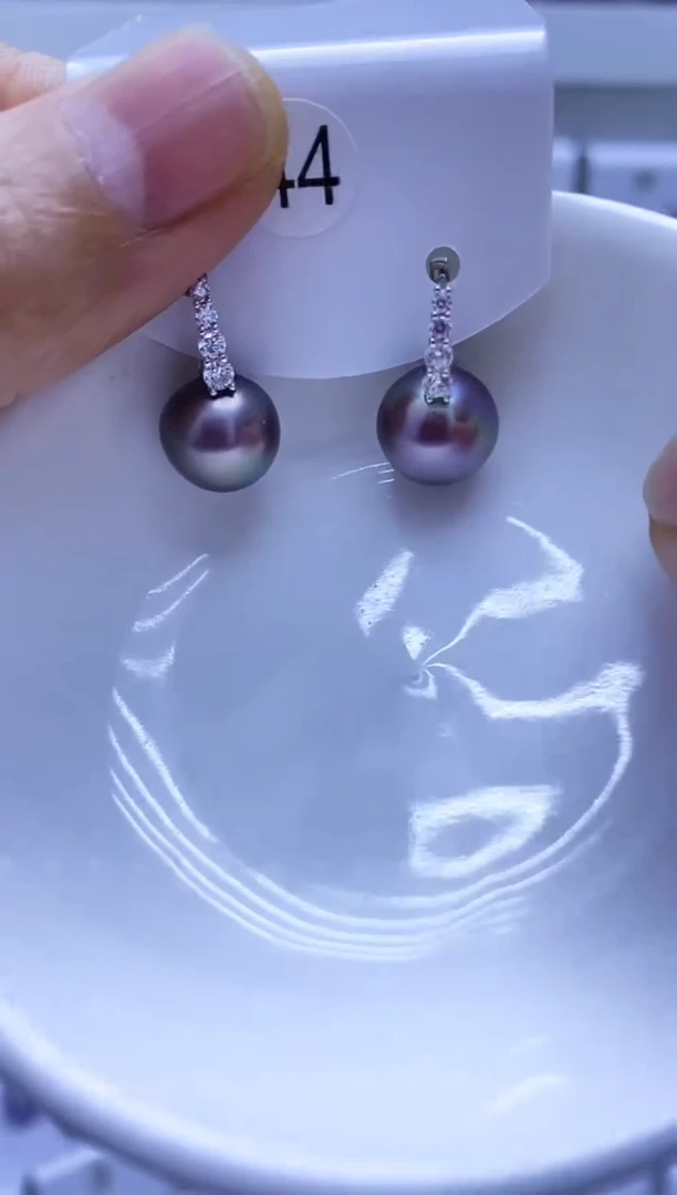 银S925镶嵌耳饰淡水珍珠44