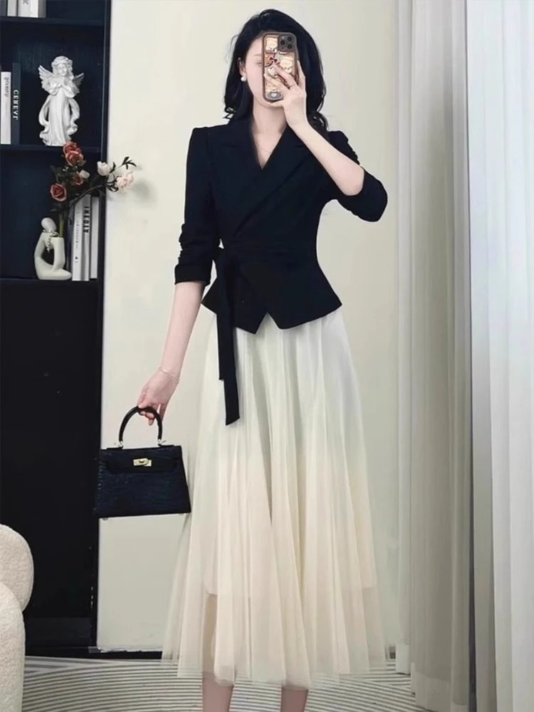 西装外套半身裙一整套女2025年春季轻奢高级感名媛高端气质两件套