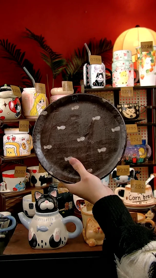 盘瓷DIY景德镇创意陶瓷手工卡通风盘