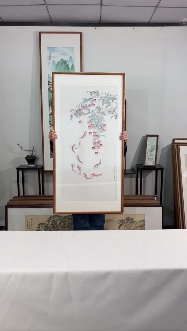 国画手绘*万事顺利*62*122cm