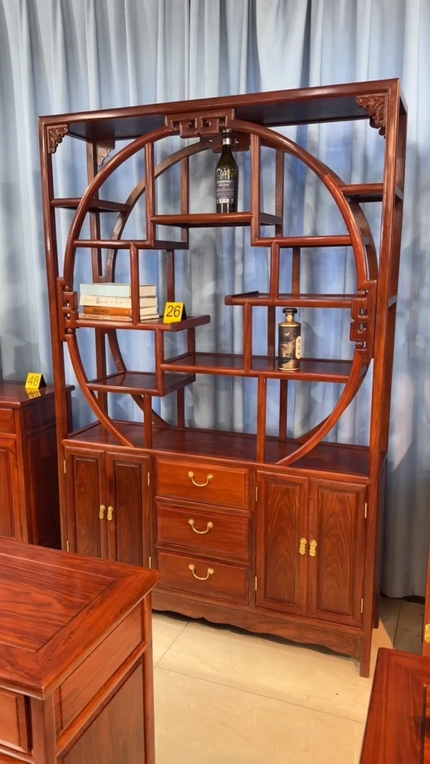 花梨木类柜类家具木**王128*35*198博古架刺猬紫檀