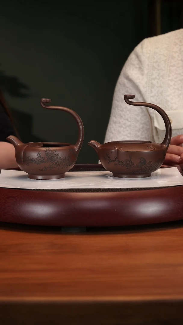 【闪购商品】紫砂茶壶2-75LCHSJH如意套组某革紫泥