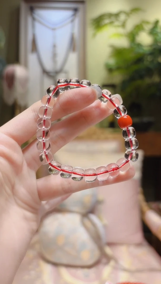 【闪购商品】水晶手串未镶嵌南红珠白水晶手串