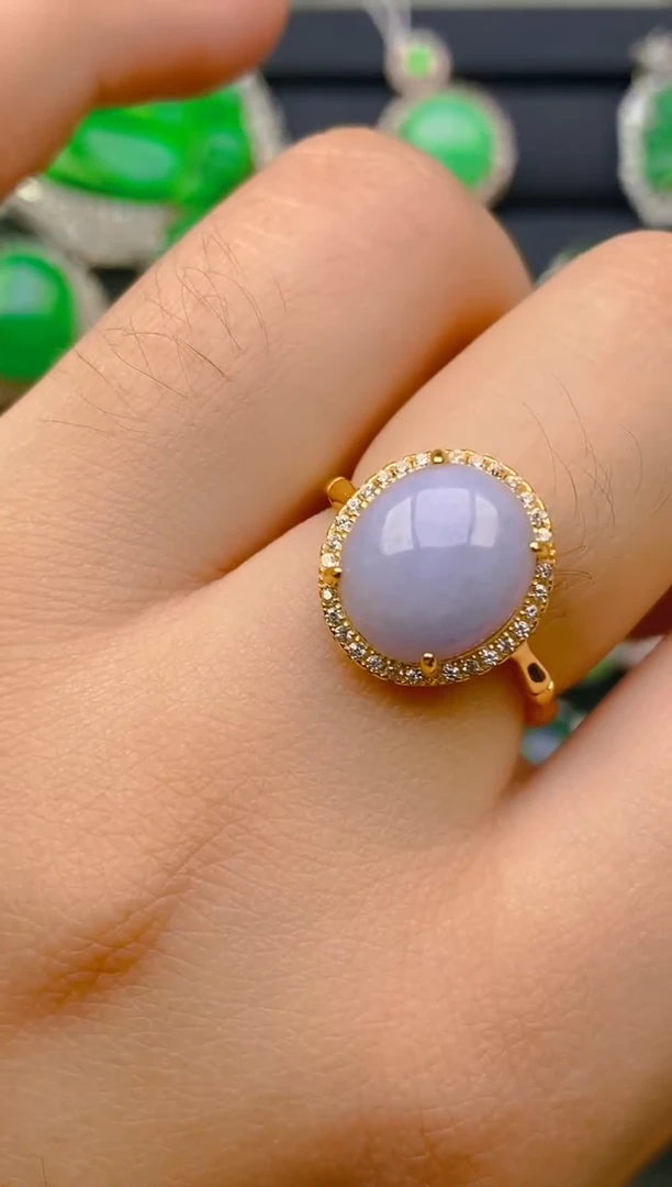 【闪购商品】翡翠戒指银S925镶嵌天然A货翡翠1