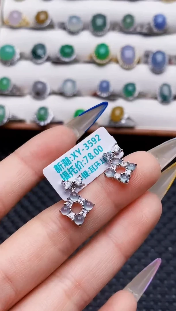 银S925镶嵌戒指翡翠0270