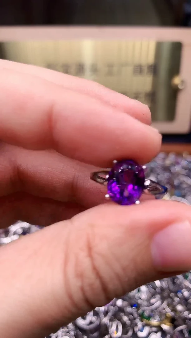 【闪购商品】紫晶戒指银S925镶嵌........