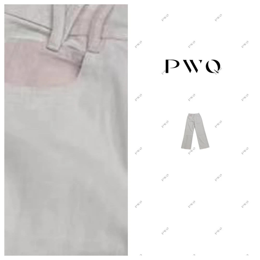 牛仔裤长裤直筒裤粉白色超减龄百搭YLG-86060