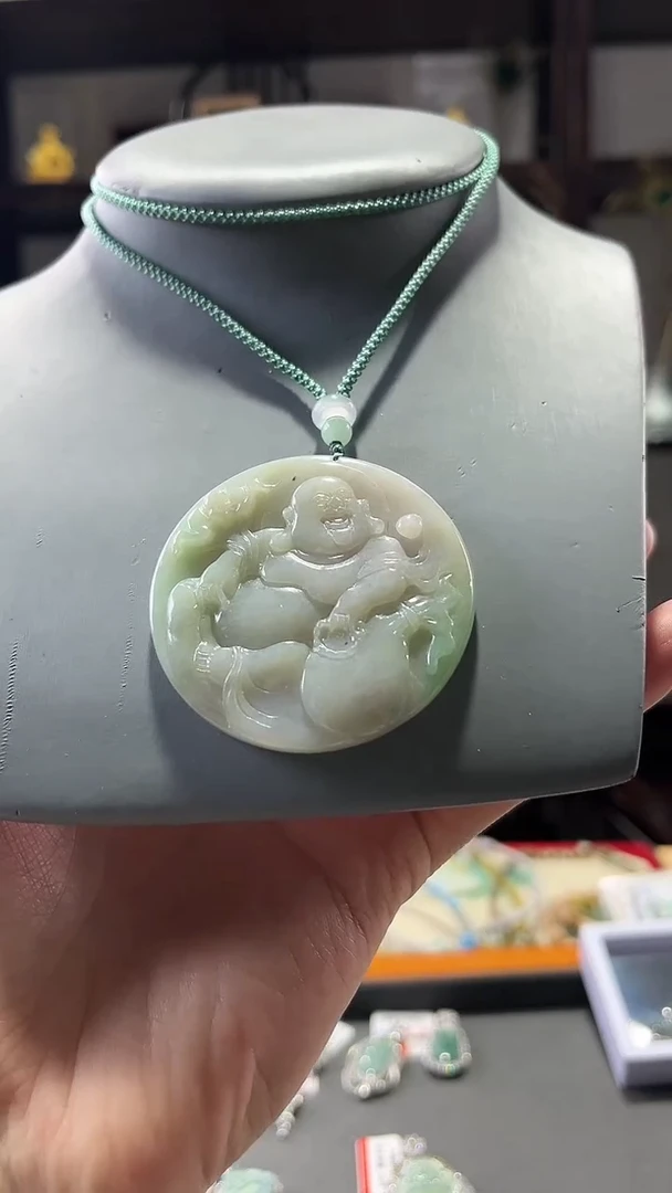 颈饰未镶嵌翡翠翡翠佛公吊坠