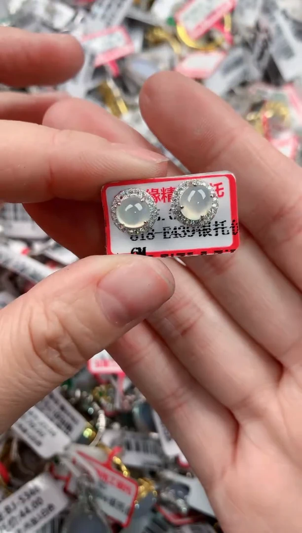 银S925镶嵌戒指翡翠151515---8