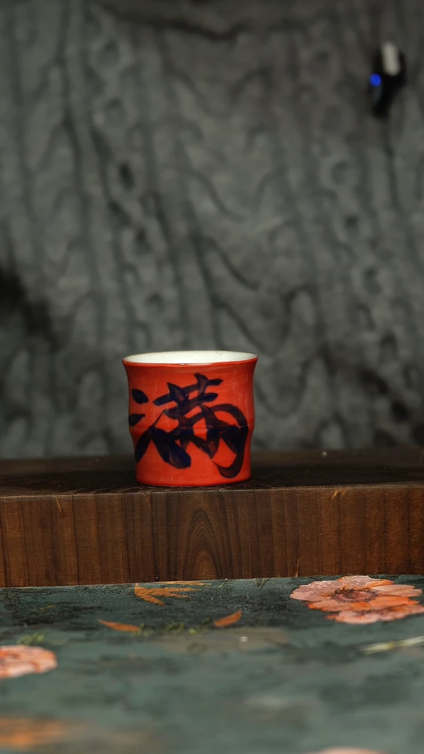 杯釉下彩手工手绘同款陶器