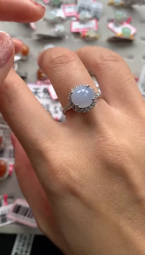 【闪购商品】翡翠戒指银S925镶嵌22222222    6