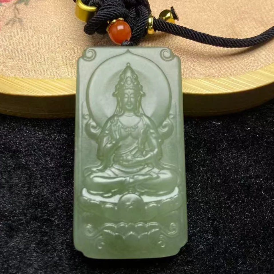 山水牌观音挂件玉佩A031