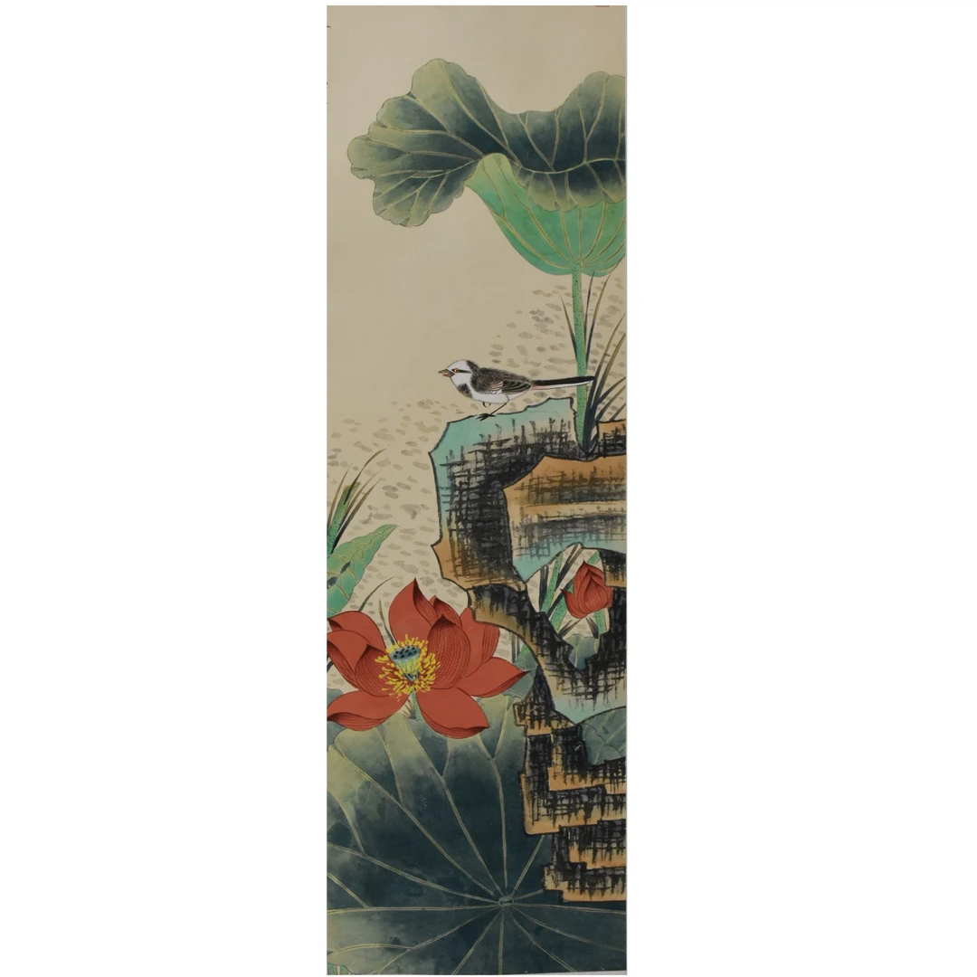 HM7156 谢老 花鸟 97×32cm 纸本立轴